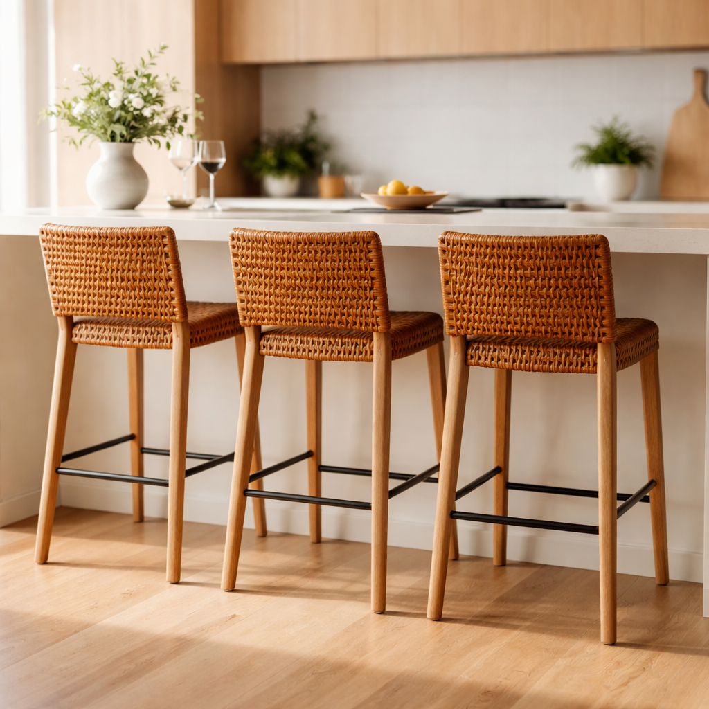 WonenXL Collection Barkruk met rugleuning Brooklyn - Cognac