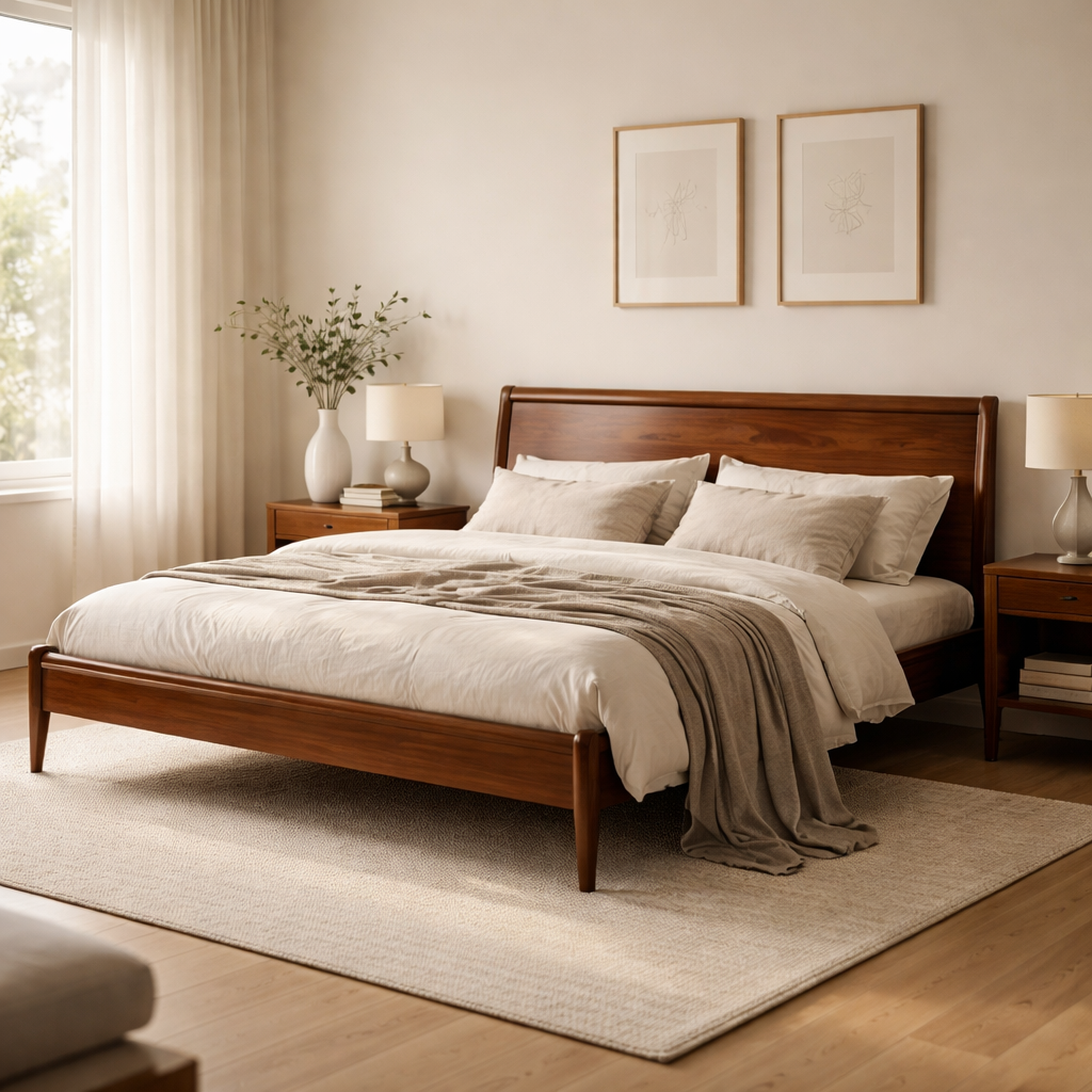 Nordic Living Boxspring Leiden - Walnoothout