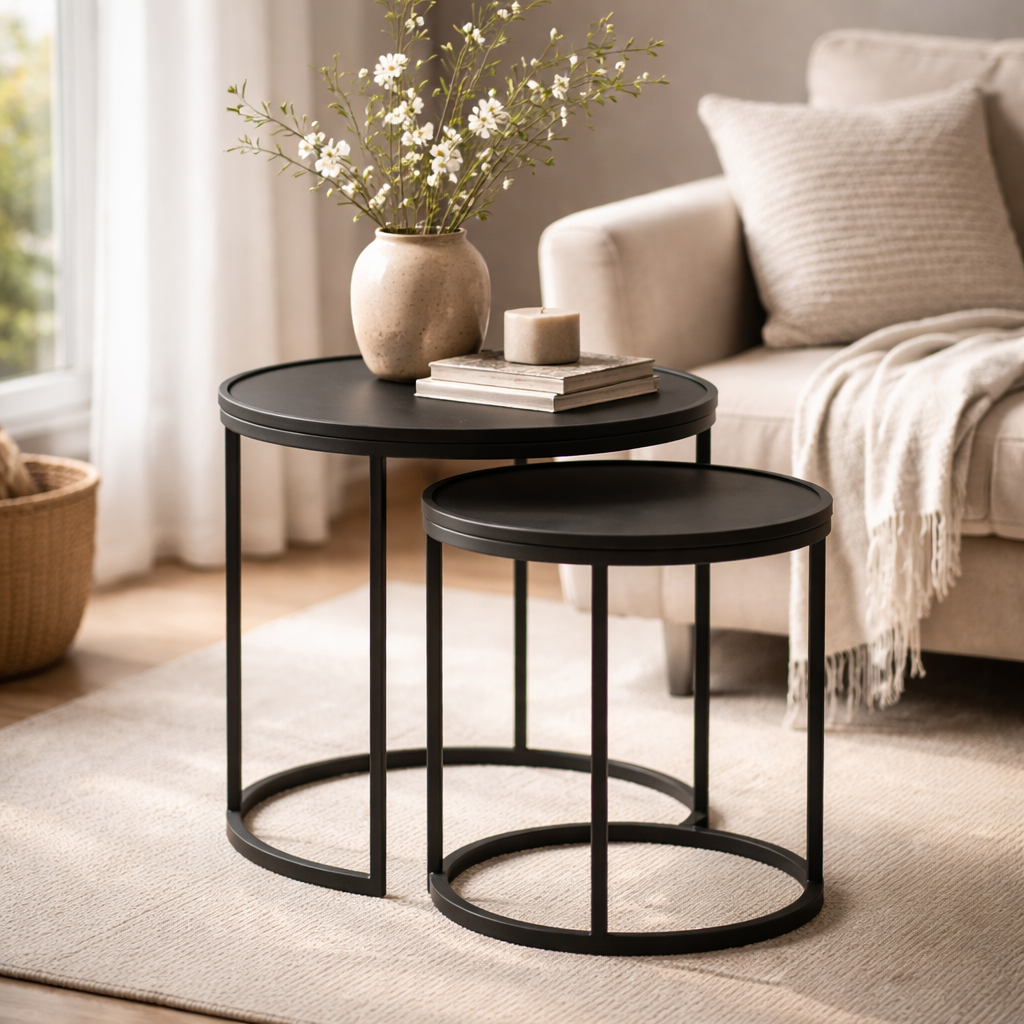 Casa Moderna Bijzettafel rond Bordeaux - Antraciet