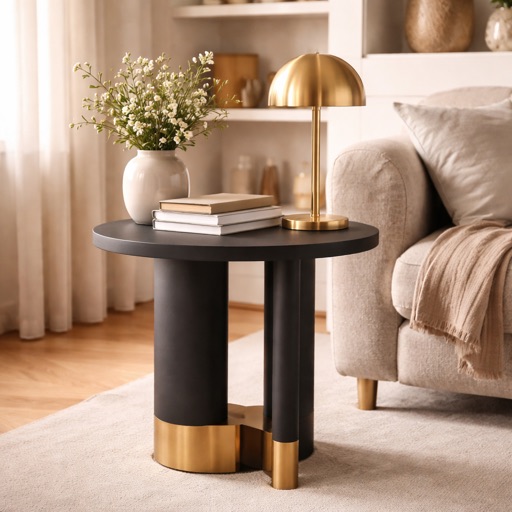 Timbercraft Bijzettafel rond Oslo - Antraciet