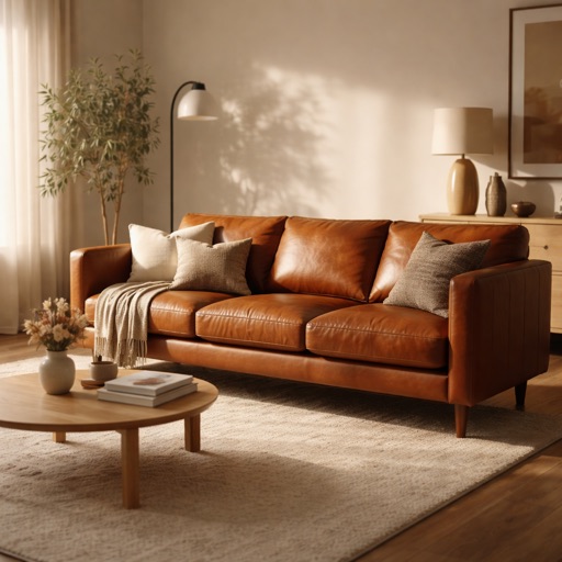 Nordic Living 3-zitsbank Kyoto - Cognac