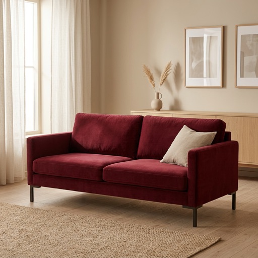 Studio Milano 2-zitsbank Provence - Bordeauxrood