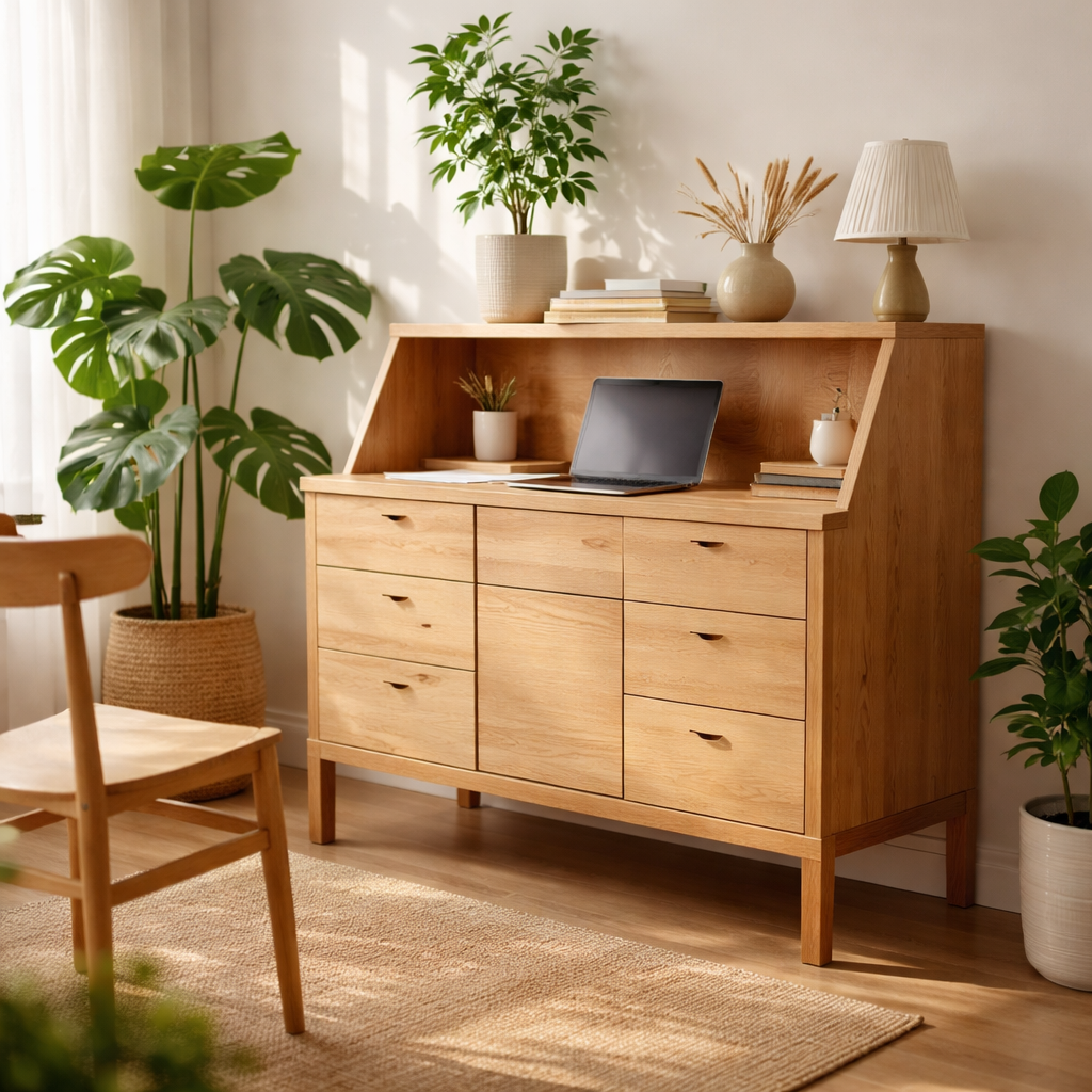 Zen Interiors Bureau met lades Kyoto - Eiken naturel