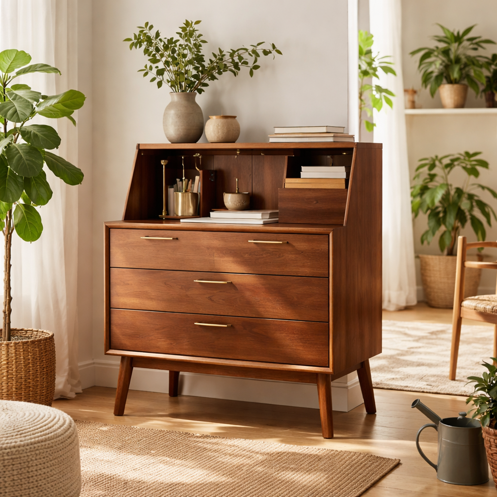 WonenXL Collection Bureau met lades Helsinki - Walnoothout