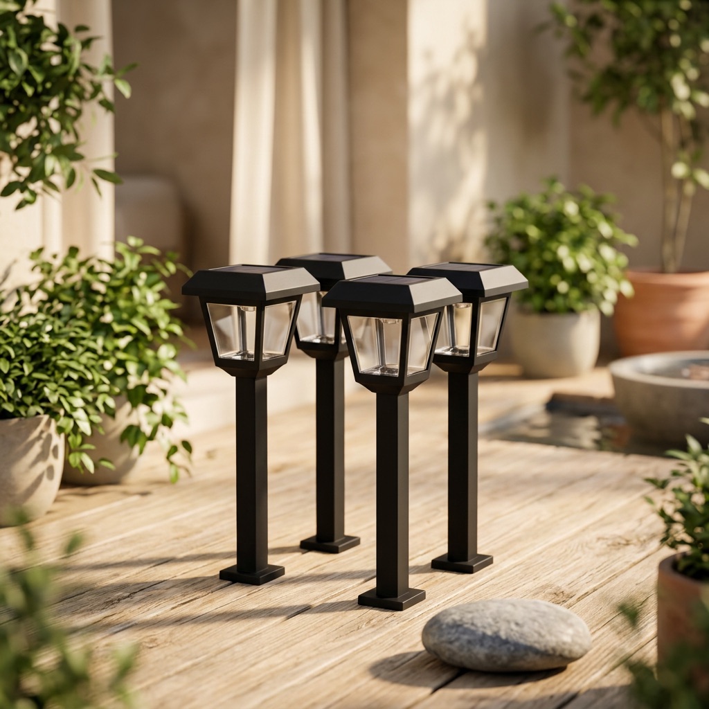Timbercraft Solar tuinlamp set Bali - Zwart