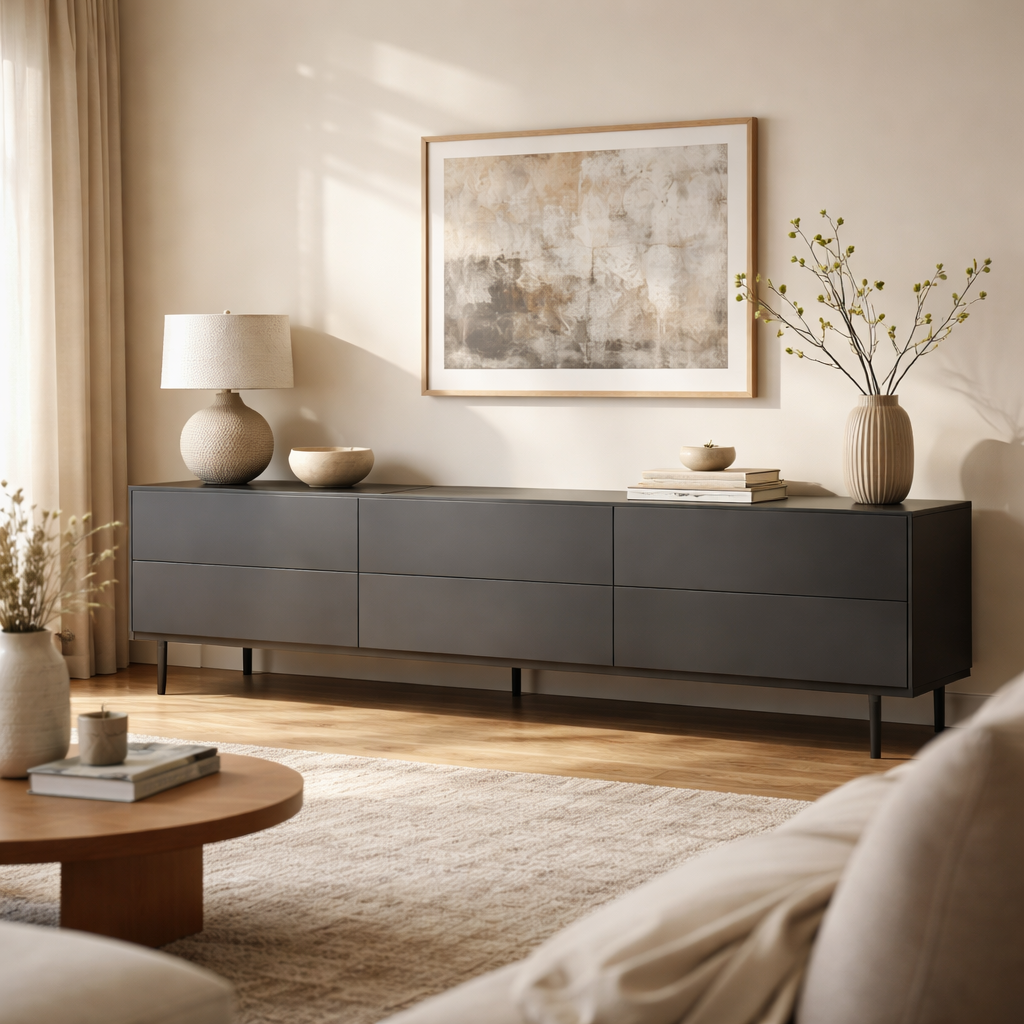 WonenXL Collection Hoog dressoir Leiden - Antraciet