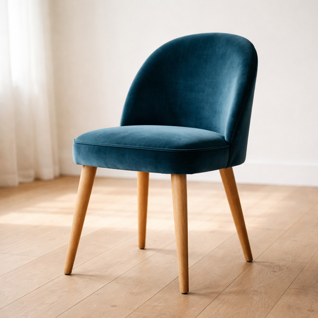 WonenXL Collection Eetkamerstoel met armleuning Brooklyn - Petrolblauw