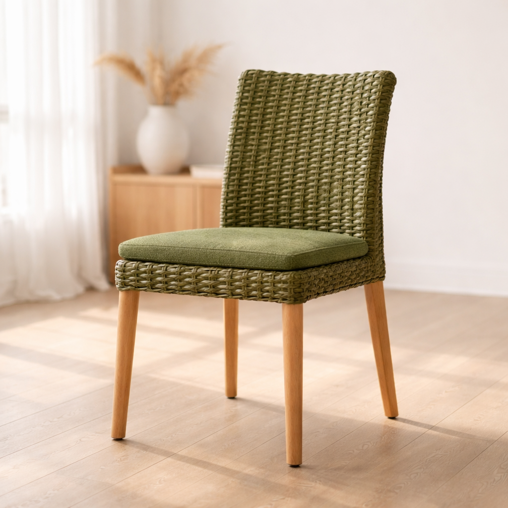 WonenXL Collection Eetkamerstoel met armleuning Chelsea - Mosgroen