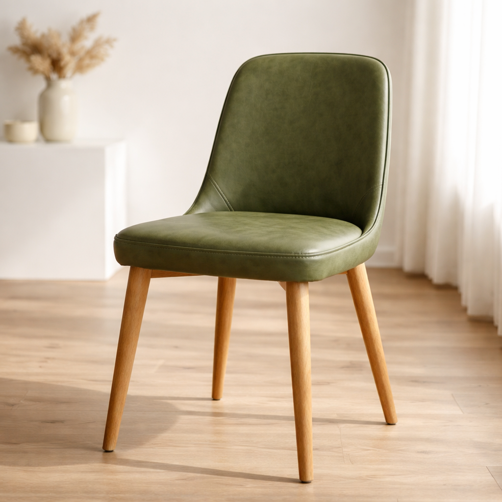 WonenXL Collection Eetkamerstoel met armleuning Osaka - Mosgroen