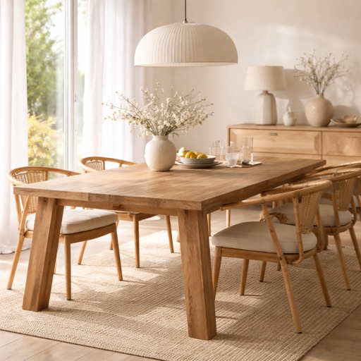 Timbercraft Ovale eettafel Bordeaux - Recycled teak 139x139