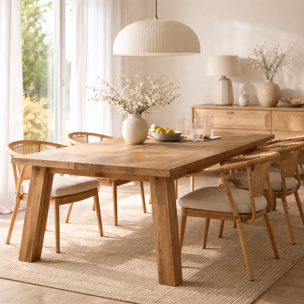 Timbercraft Ovale eettafel Bordeaux - Recycled teak 139x139