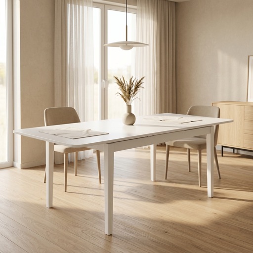 WonenXL Collection Uitschuifbare eettafel Delft - Wit