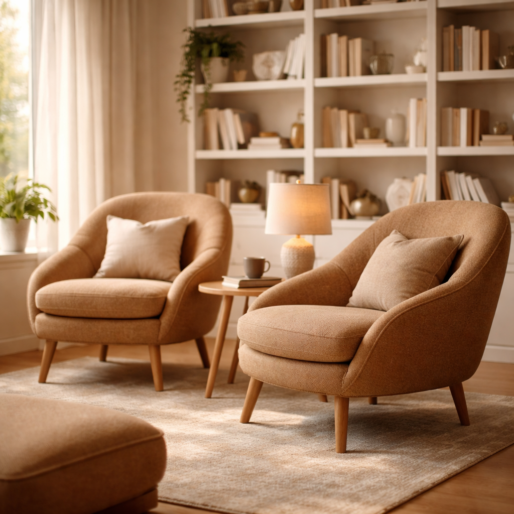 Nordic Living Draaibare fauteuil Kyoto - Camel
