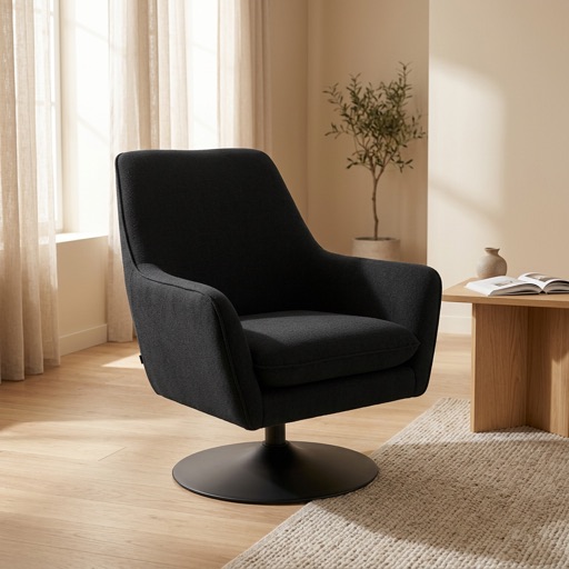 Casa Moderna Draaibare fauteuil Bergen - Zwart