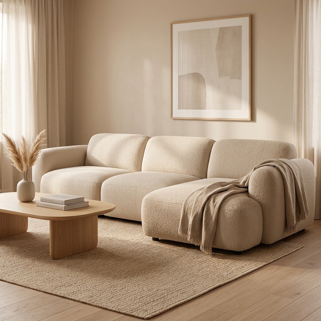 Nordic Living Hoekbank links Bali - Beige