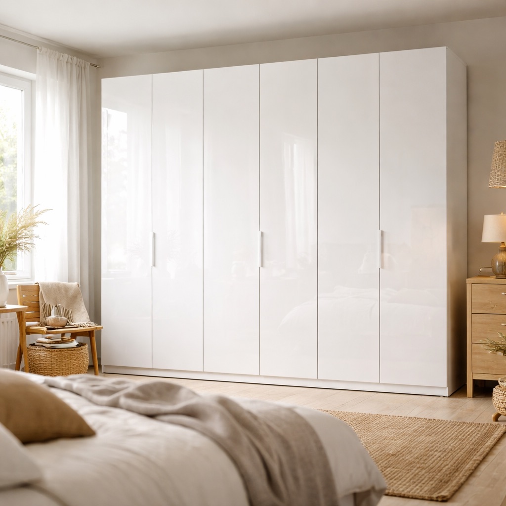 Timbercraft Kledingkast met spiegel Malmö - Wit