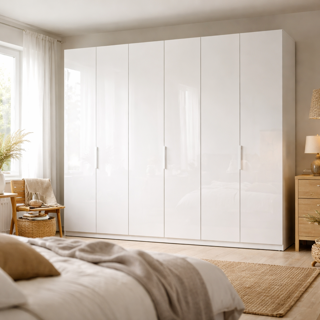 Timbercraft Kledingkast met spiegel Malmö - Wit