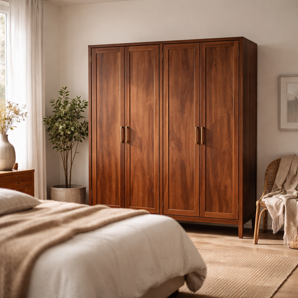 Maison Belle Kledingkast 3-deurs Bretagne - Walnoothout