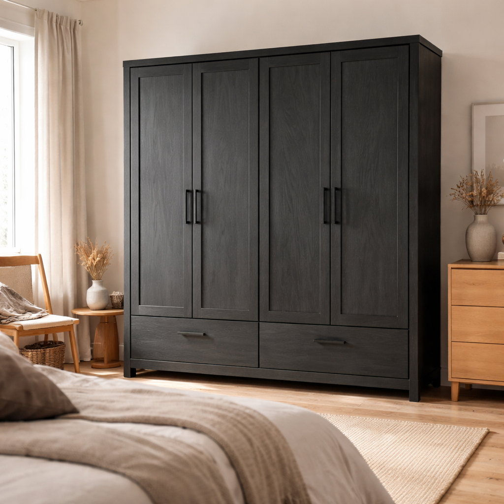 OakWood Originals Kledingkast met spiegel Soho - Antraciet