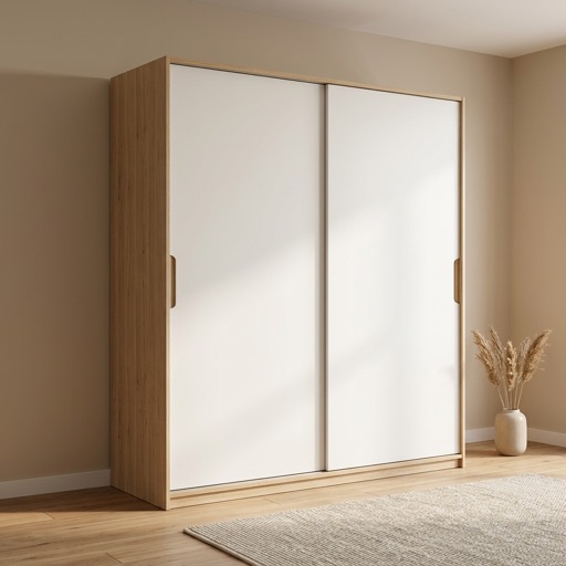 Nordic Living Schuifdeurkast Oslo - Eiken/wit