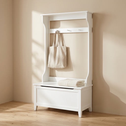 WonenXL Collection Kapstok met bank Delft - Wit