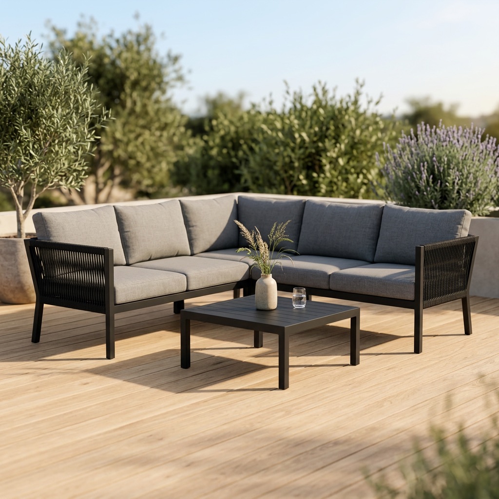 Urban Loft Loungeset Bergen - Zwart