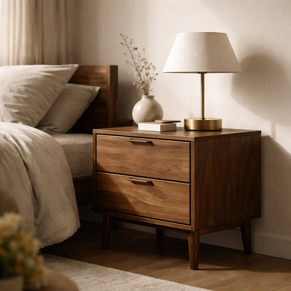 Casa Moderna Nachtkastje met laden Stockholm - Walnoothout