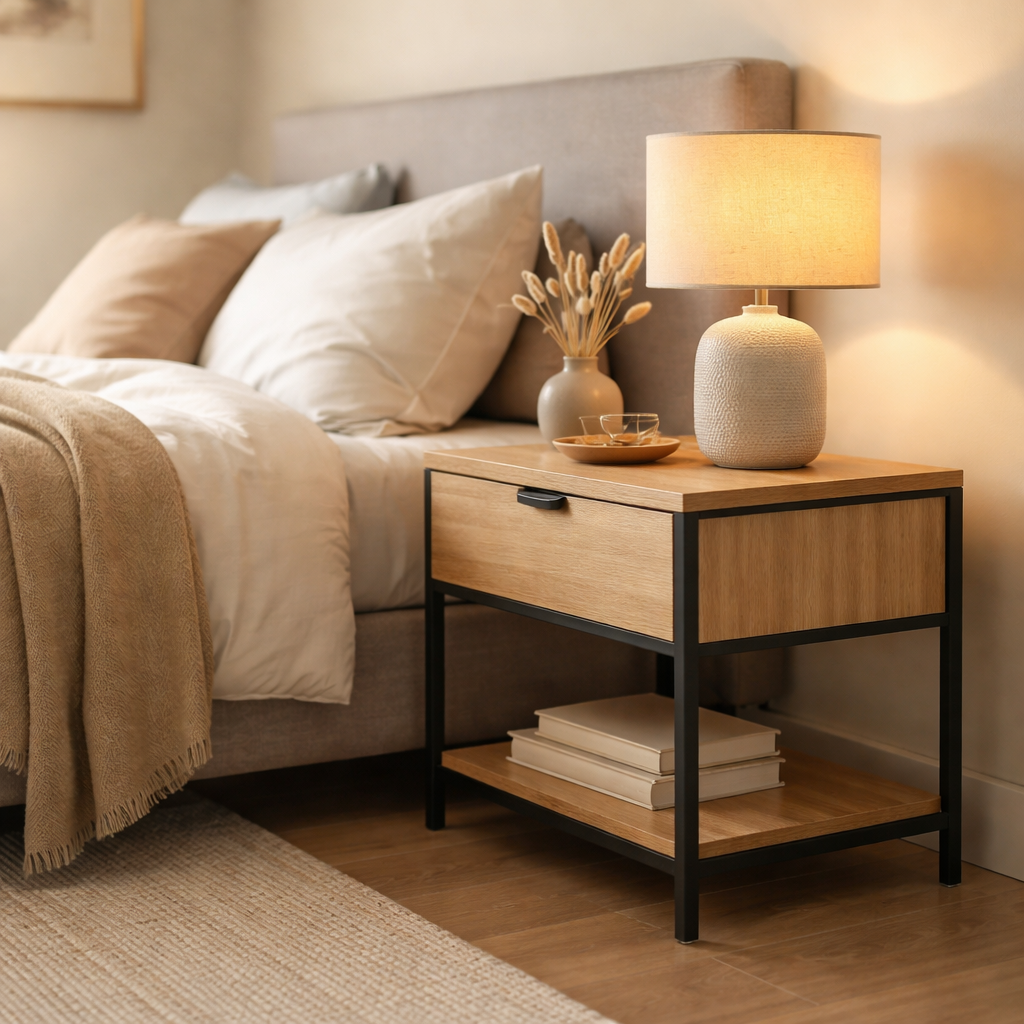 WonenXL Collection Nachtkastje met laden Vienna - Eiken naturel