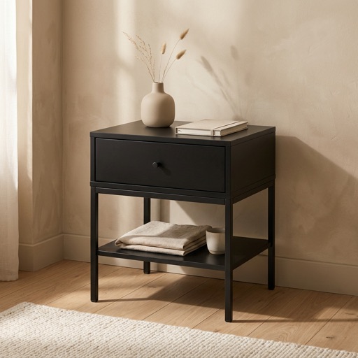 Urban Loft Nachtkastje Bergen - Zwart