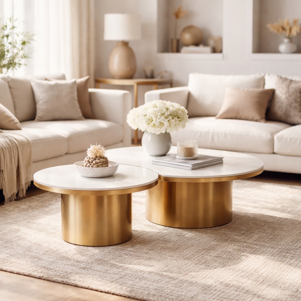 WonenXL Collection Salontafel rond Brooklyn - Wit