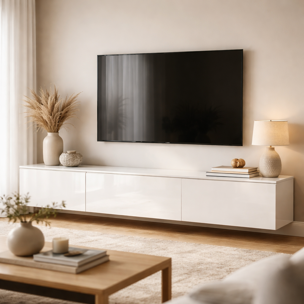 Nordic Living TV-kast met deuren Lyon - Wit