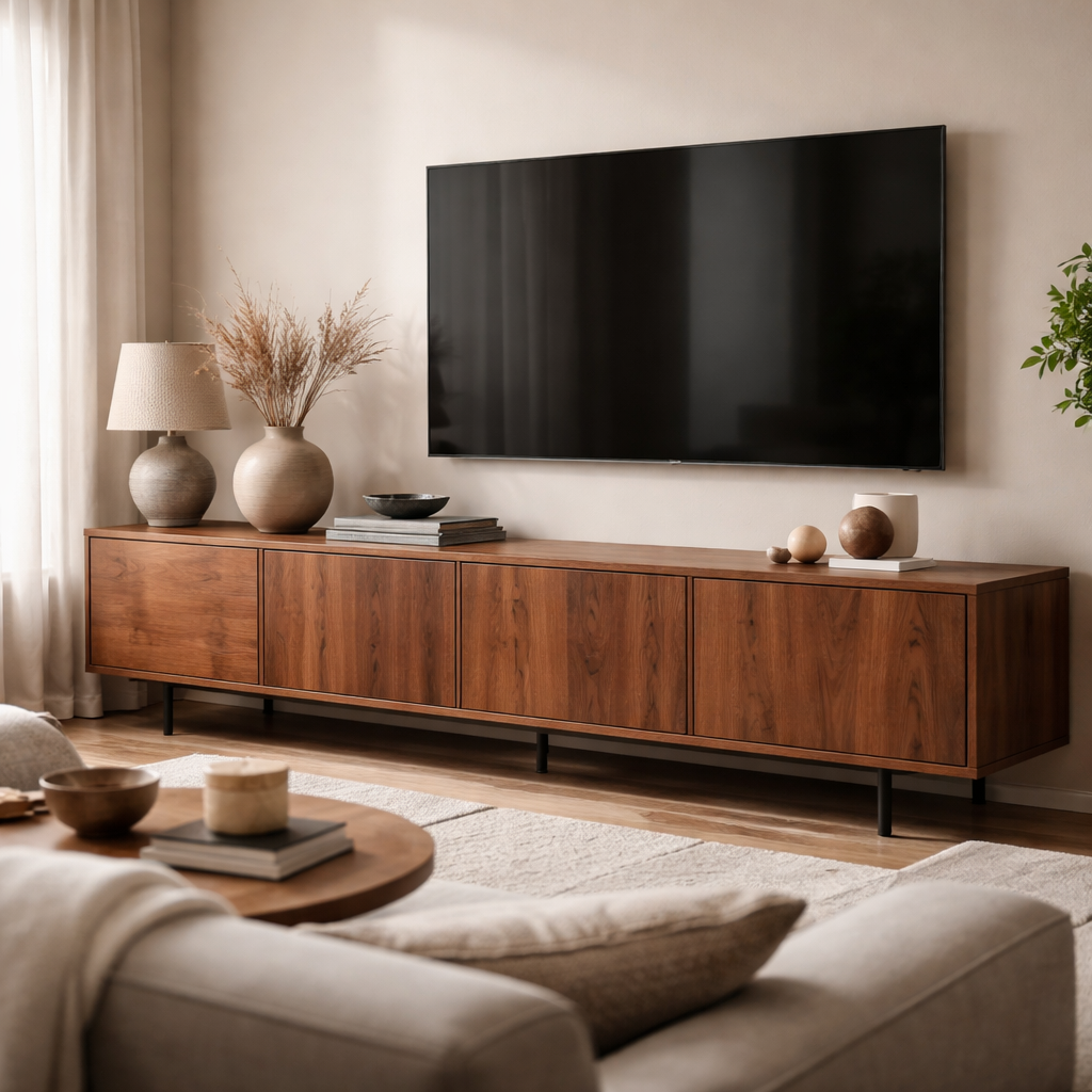 WonenXL Collection TV-kast met deuren Haarlem - Walnoothout