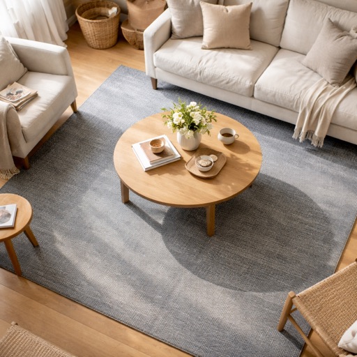 WonenXL Collection Wollen vloerkleed Kyoto - Blauwgrijs 200x150