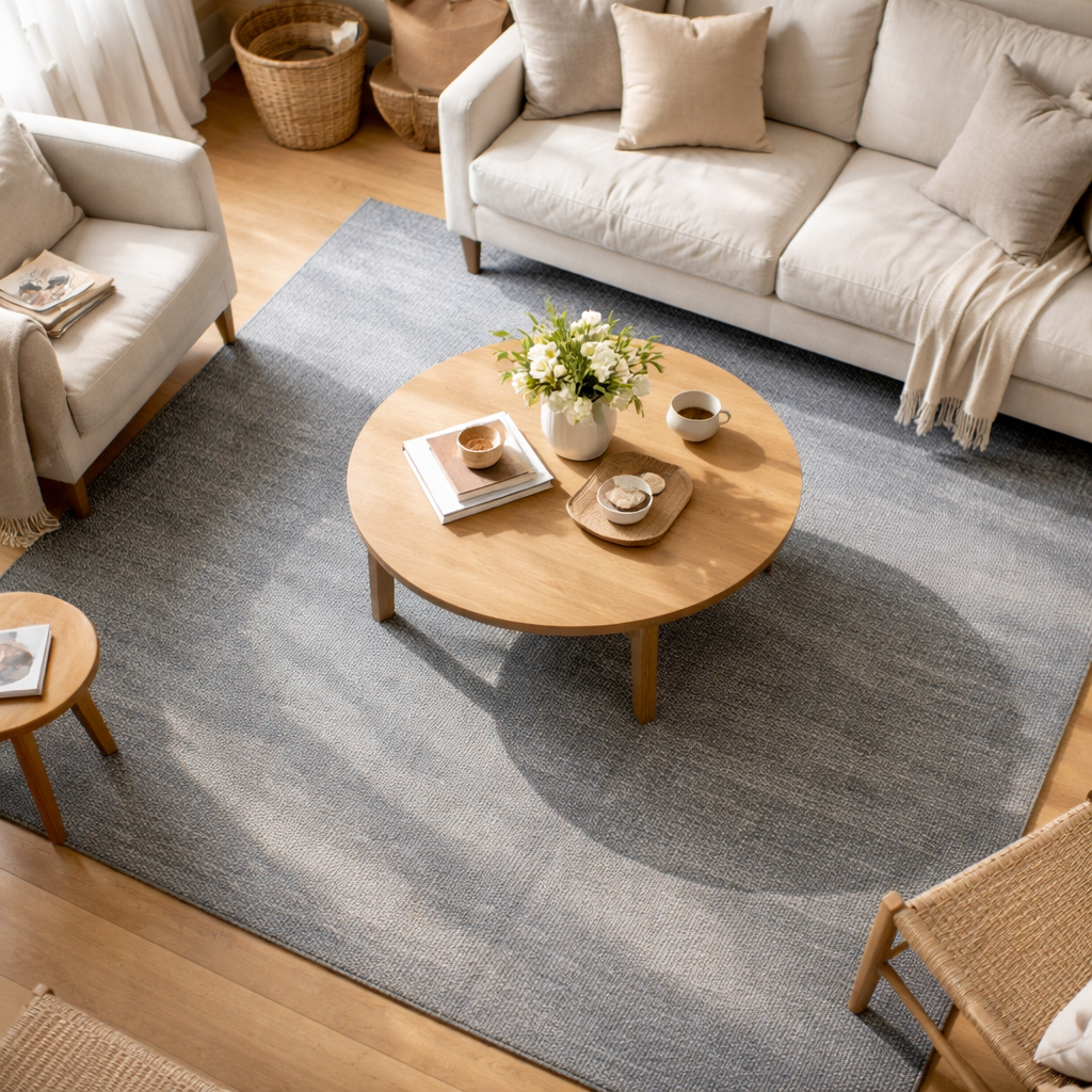 WonenXL Collection Wollen vloerkleed Kyoto - Blauwgrijs 200x150