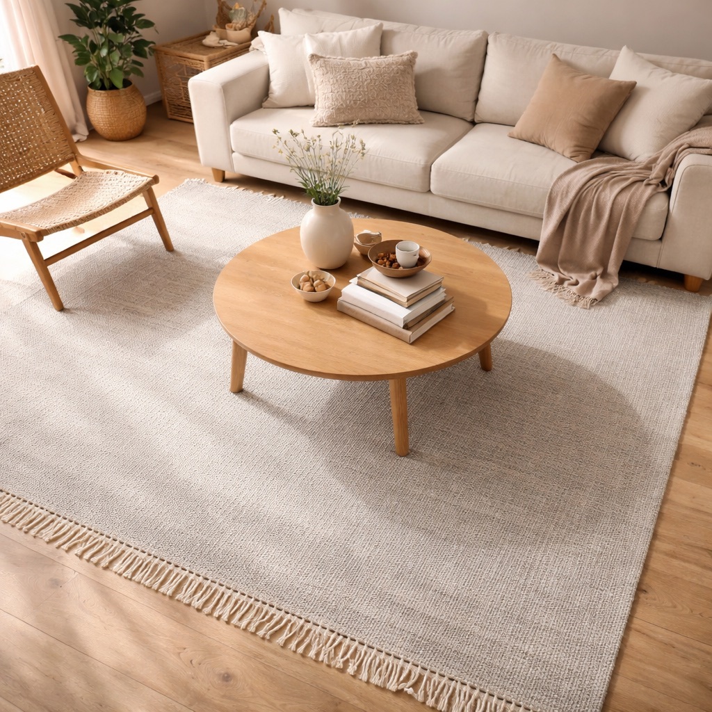 WonenXL Collection Wollen vloerkleed Camden - Lichtgrijs 200x120